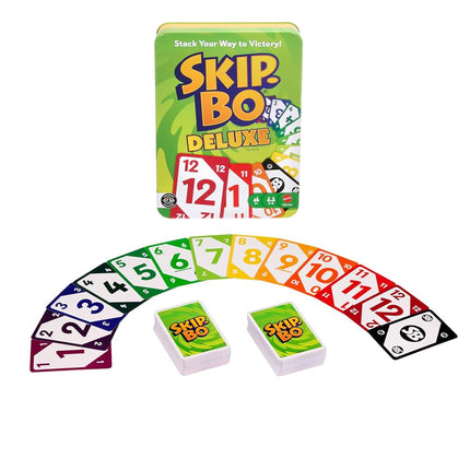 Mattel Games Skip-Bo Deluxe Card Game Tin, Ages 7+, Players 2-6
