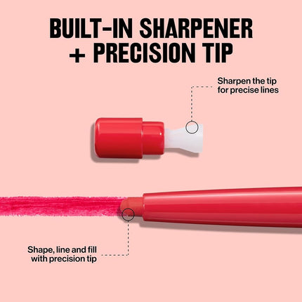Revlon Lip Liner, Colorstay Lip Makeup with Built-in-Sharpener, Longwear Rich Lip Colors, Smooth Application, 630 Nude, 0.01 oz