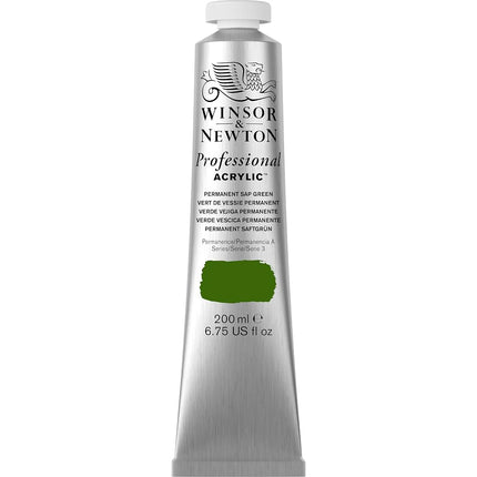 Winsor & Newton 200ml Professional Acrylic Colour Tube - Permanent Sap Green