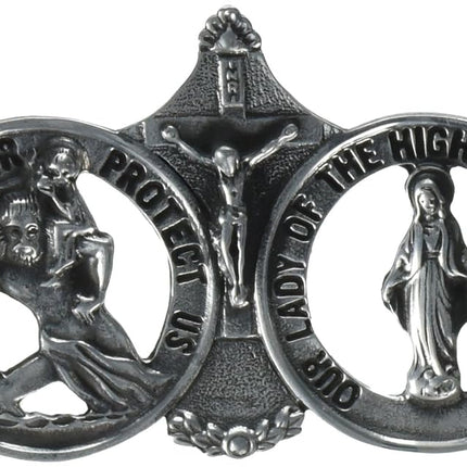 Cathedral Art Saint Christopher/Our Lady of Highway Auto Visor Clip KVC101