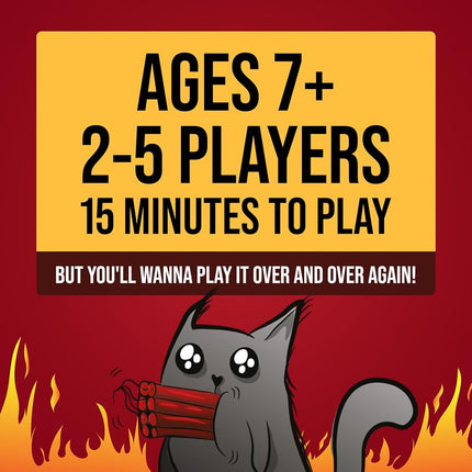 Exploding Kittens Original Edition, 2-5 Players, Ages 7+ Card Game