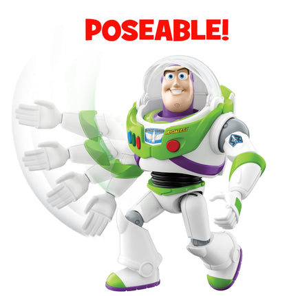 Mattel Disney and Pixar Toy Story Talking Buzz Lightyear Action Figure with Motion, Action Chop 10-inch Collectible with 30+ Sounds & Phrases, HFY34