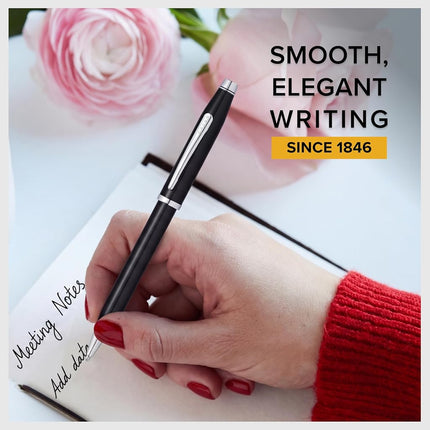 Cross Century II Black Lacquer-Chrome Plated Appointments Ballpoint Pen