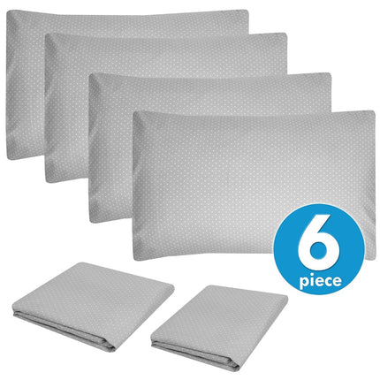 Sweet Home Collection Microfiber Deep Pocket Set-Extra Pillow Cases, Value, Dot Gray, Full