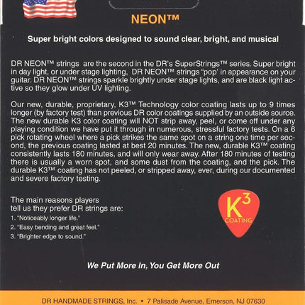 DR Strings Hi-Def Neon Orange Electric Medium