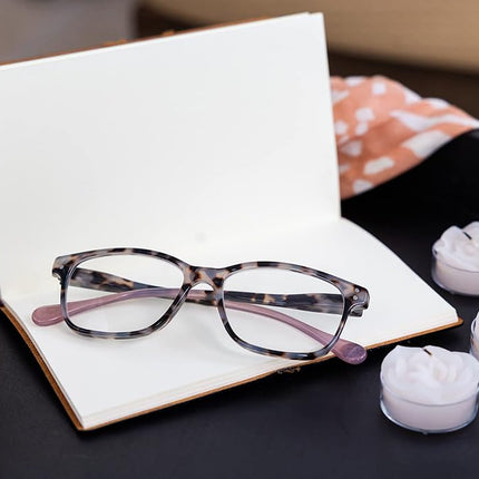 Peepers by PeeperSpecs Women's Reading Glasses - Nature Walk, Gray Tortoise/Pink, 51