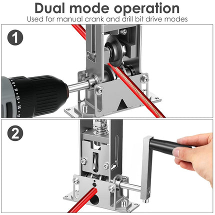 Manual Wire Stripper Machine Gauge Wire 0.04-1 Inch, Scrapping Copper Cable Stripping Machine, Drill Powered/Hand Crank Dual-Drive Wire Stripper Tool for Scrap Copper Recycling & Electrical Work