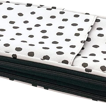 Teacher Created Resources Black Painted Dots on White Pencil Case Multifunctional Large Capacity Bag Pouch Holder Organizer