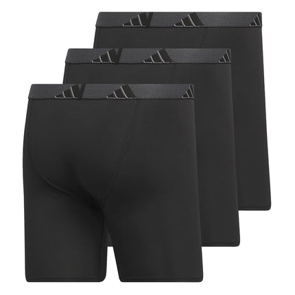 adidas Men's Microfiber 3-Pack Boxer Brief, Black/Onix Grey/Black, S