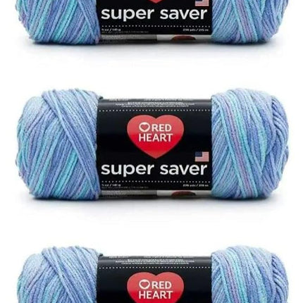 Red Heart Super Saver Pack of 3 - Ocean - 7oz/198g