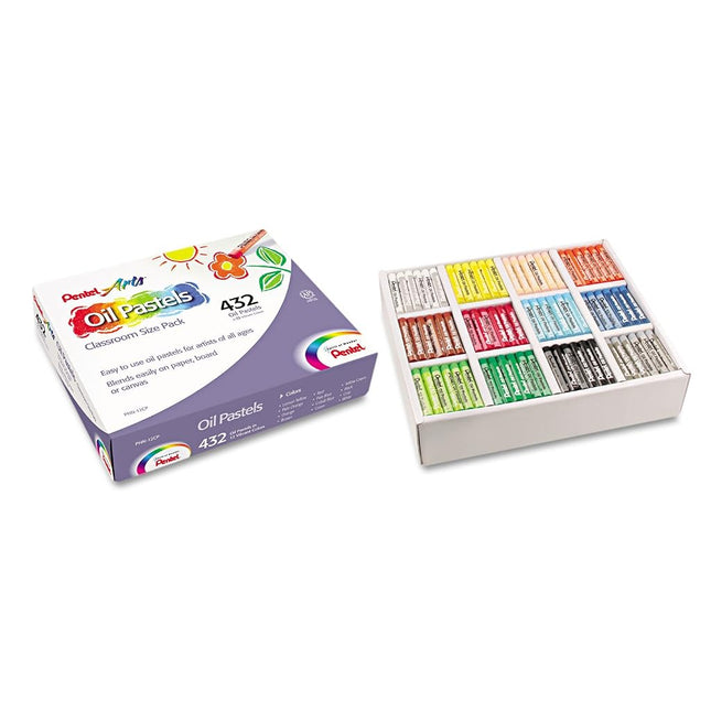 Pentel Arts Oil Pastels, 432 Piece Classroom Size Pack (PHN-12CP)