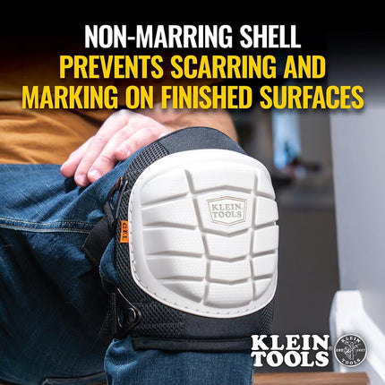 KLEIN TOOLS 60849 Non-Marring Knee Pads for Work, Construction, Tile, Flooring, for Men and Women, Lightweight Gel and Foam Padding, One Size