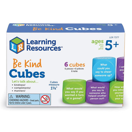 Learning Resources Be Kind Cubes, Autism Learning Materials, Speech Therapy Materials, Social Emotional Learning Toys and Games for Kids, 6 pieces, Ages 5+