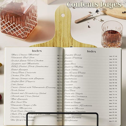 hi!SCI Blank Recipe Book to Write in Your Own Recipes, Large Recipe Notebook with 192 Pages, 7" x 10" Hardcover Recipe Journal for Family Cooking Lover (Cream)