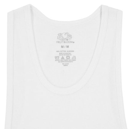 Fruit of the Loom Camisetas Interiores de Algodón Eversoft para Niños, Camisetas y Camisetas sin Mangas, Camiseta sin Mangas - Niños - Paquete de 10 - Blanco, Grande