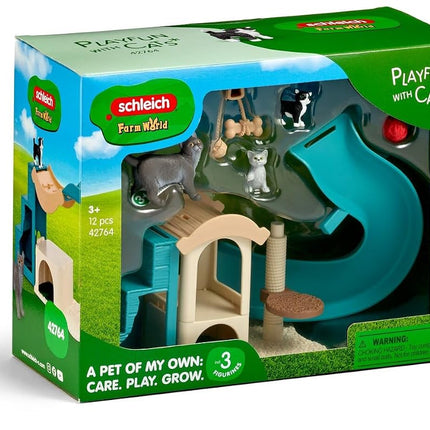 Schleich Farm World - 12Pc Playfun With Cats Playset - Kids Ages 3+ | 42764