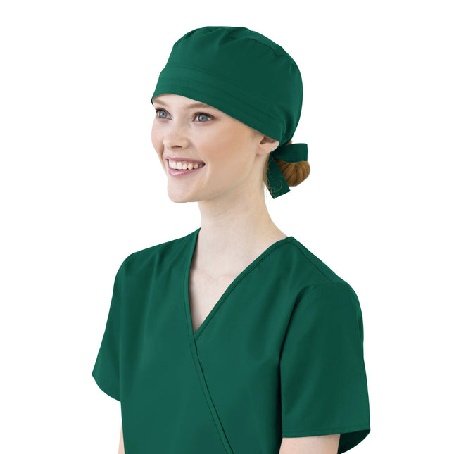 WonderWink Men's Unisex Tie Back Scrub Cap, Hunter