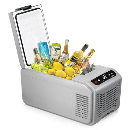 Nevera eléctrica Electactic de 12 voltios, 15,79 QT (15 L), nevera para coche, frigorífico portátil con panel de control inteligente, nevera de 12 V -20 ℃~20 ℃, congelador portátil de CA/CC para acampada, viajes, camiones
