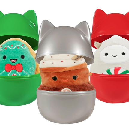 Squishmallows 4" Christmas Mystery Capsules (3 Pack) Official Jazwares Mini Plush - Collectible Soft & Squishy Stuffed Animal Toy - 2025 Limited Edition - Stocking Stuffer Gift for Kids, Girls & Boys