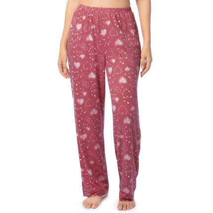 Fruit of the Loom womens Short Sleeve Tee and Pant 2 Piece Sleep Set, Red/Hearts, 3X