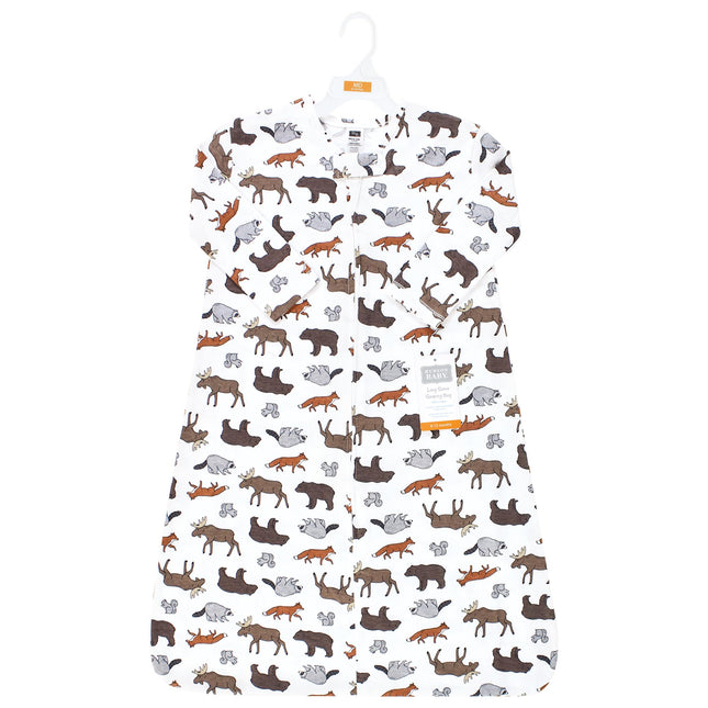Hudson Baby unisexo para bebé, de manga larga, de algodón, tipo saco de dormir, manta, diseño de animales de aventura, de 6 a 12 meses