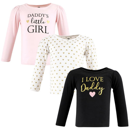 Hudson Baby Camisetas de Manga Larga para Bebés Niñas, Girl Daddy, 6-12 Meses