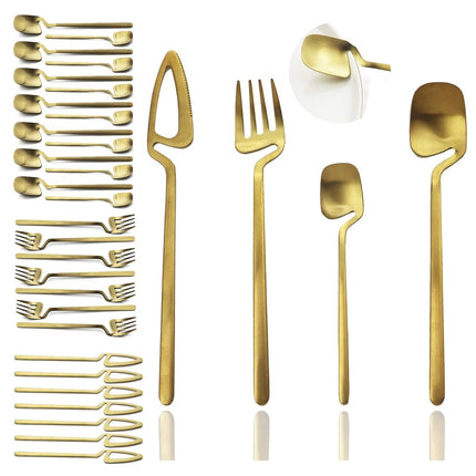 JASHII Flatware Set 32-piece Silverware Set Matte 