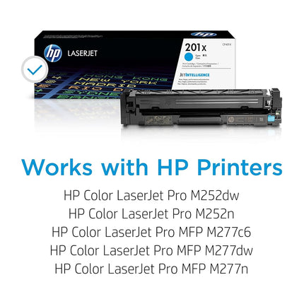 HP CF401X 201X High Yield Original LaserJet Toner Cartridge, Cyan, Single Pack