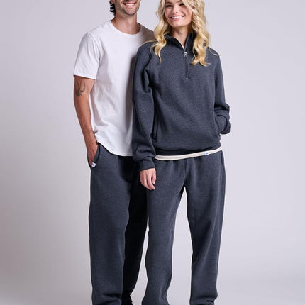 Russell Athletic Men's Dri-Power Open Bottom Sweatpants with Pockets, Black Heather, Medium