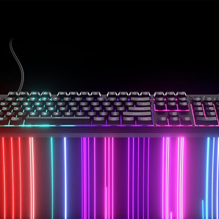 Corsair K55 CORE RGB Membrane Wired Gaming Keyboard � Quiet, Responsive Switches � Spill Proof � RGB with Ten Zones � Media Keys � iCUE Compatible � QWERTY NA � PC, Mac � Black