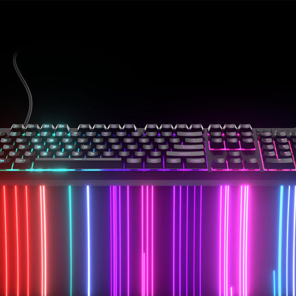 Corsair K55 CORE RGB Membrane Wired Gaming Keyboard � Quiet, Responsive Switches � Spill Proof � RGB with Ten Zones � Media Keys � iCUE Compatible � QWERTY NA � PC, Mac � Black
