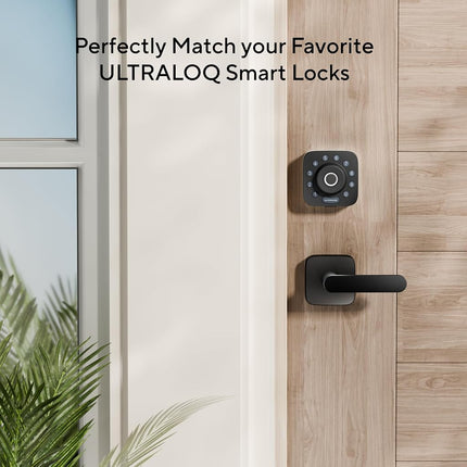 ULTRALOQ Modern Matte Black Aluminium Door Lever, Reversible, Adjustable Backset, Waterproof, Ideal for Hallway, Closet, and Any Door