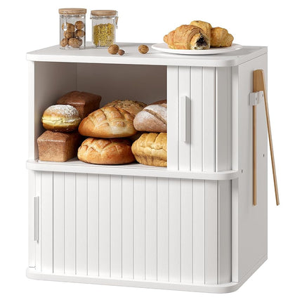 WOWLIVE 2-Tier Bread Box for Kitchen Countertop, D