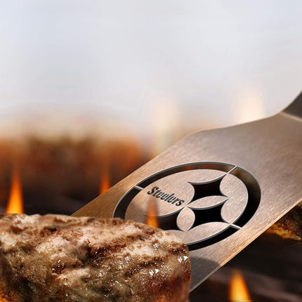 YouTheFan NFL Pittsburgh Steelers Spirit Series 3-Piece BBQ Set, Stainless Steel, 22" x 9"