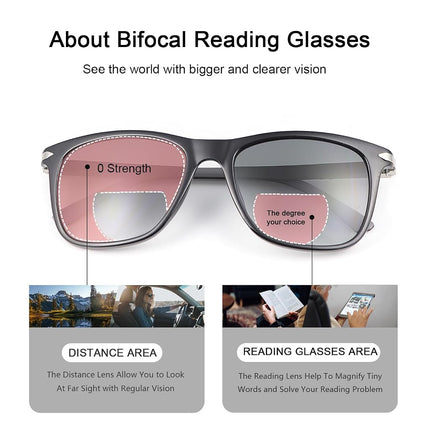 MIRYEA Polarized Bifocal Reading Sunglasses for Men Women Blue Light Blocking Glasses Black Lens UV Protection Outdoor Sun Readers Lightweight Driving Eyeglasses Tinted Shades Anti Glare Eyewear 3.5