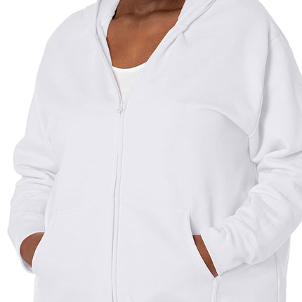 Just My Size Women's Plus-Size EcoSmart Full-Zip Hoodie, White, XXXL