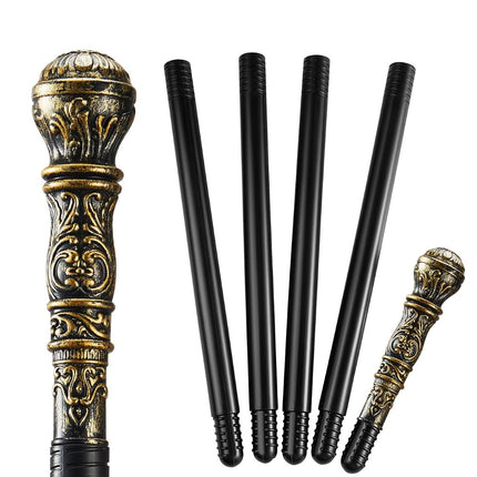 JOYIN Halloween Staff, Elegant Vintage Gold Walking Cane Prop Stick Kids Women Men Costume Party, Halloween Cane for Pretend Costume, Vampire Dress Up Parties