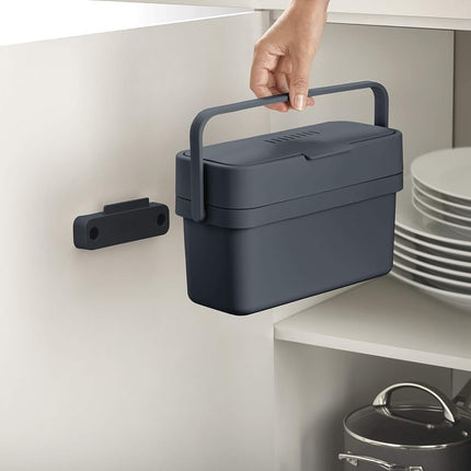 Joseph Joseph Compo 4 Slim Food Waste Recycling Caddy with Air Vent Kitchen Compost Bin 4L Graphite