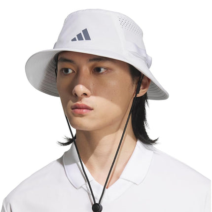 adidas Men's Victory Bucket Hat Outdoors and Sideline Wide Brim Style for Sun Protection, White/Onix Grey/Black/5.0, Small-Medium, S