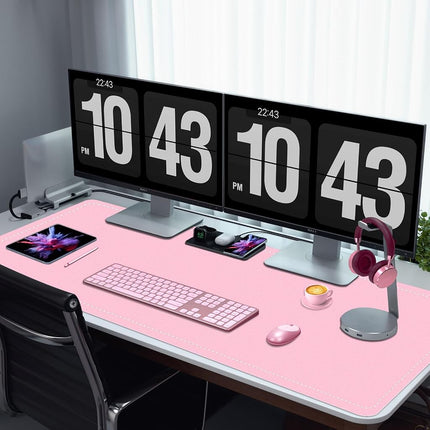 47.2" x 23.6" Large Desk Pad - Non-Slip PU Leather, Waterproof Writing Mat for Keyboard & Mouse, Fairy Tale Pink