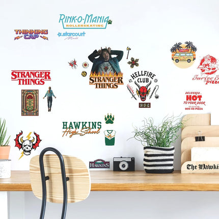 RoomMates RMK5344SCS Stranger Things Season 4 Icons Peel and Stick Wall Decals, red, Black, Green, Blue, Yellow, Orange