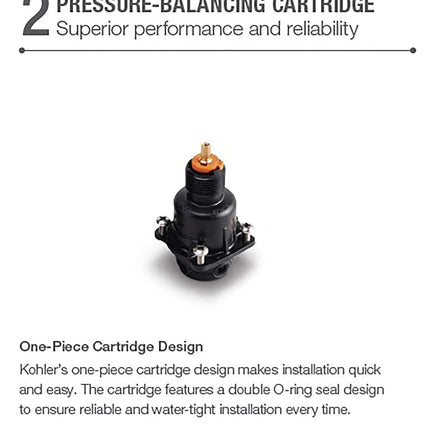 Kohler K-8304-K-NA Universal RITE-Temp PB pressure-balancing valve body and cartridge kit, 6.25 5.25 5.50