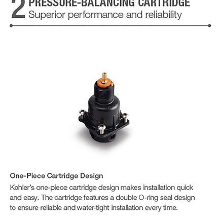 Kohler K-8304-K-NA Universal RITE-Temp PB pressure-balancing valve body and cartridge kit, 6.25 5.25 5.50
