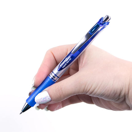 Pentel Energel XM Retractable Gel Pen with 0.7 mm Tip, 0.35 mm Line Width - Blue, Pack of 12