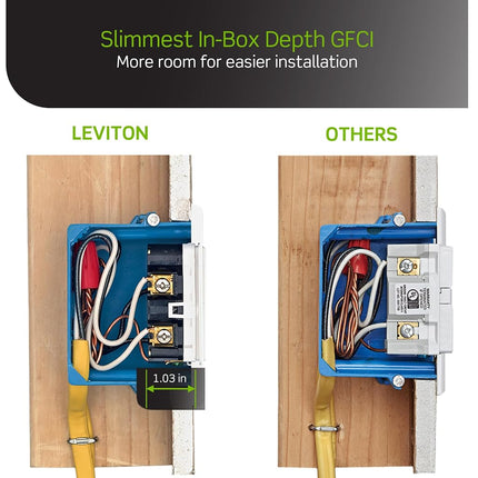 Leviton GFNT2-HGE 20A-125V Extra-Heavy Duty Hospital Grade Non-Tamper-Resistant Duplex Self-Test GFCI Receptacle, Black, 20-Amp