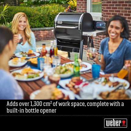 Weber SmokeFire Side Table - Compatible with EX4-EPX4-EX6-EPX6, Foldable, Additional Storage Space for Barbecue food, Easy Assembly - Silver (7001)