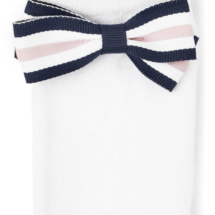 Gymboree Baby Girls' and Toddler Knee Socks 2-Pack, White Box/Blue Heart 2 Pack, 10-12