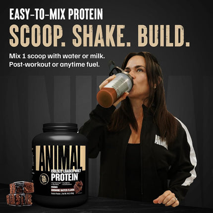 Universal Nutrition Animal Whey Isolate Loaded Whey Protein Powder Supplement, Brownie Batter, 4 Pound