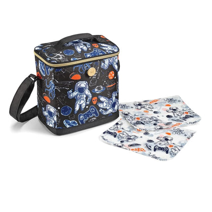 Fit & Fresh Insulated Lunch Box for Kids Boys & Girls, Lunch Bag for Kids with 2 Reusable Snack Bags, School Lunch Box, Cypress Astronaut Black