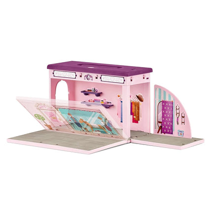 SCHLEICH HORSE CLUB 42587 Sofia's Beauties 25-Teilige Pop-Up Pferdesalon Boutique mit Pferd mit Mähne, Figuren und Zubehör zum Striegeln, Pferde Spielzeug ab 4 Jahren